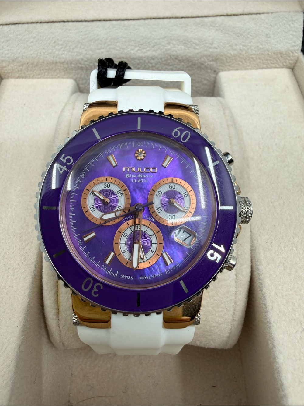 NWT Mulco Blue Marine Chronograph 40mm Swiss Quartz Watch